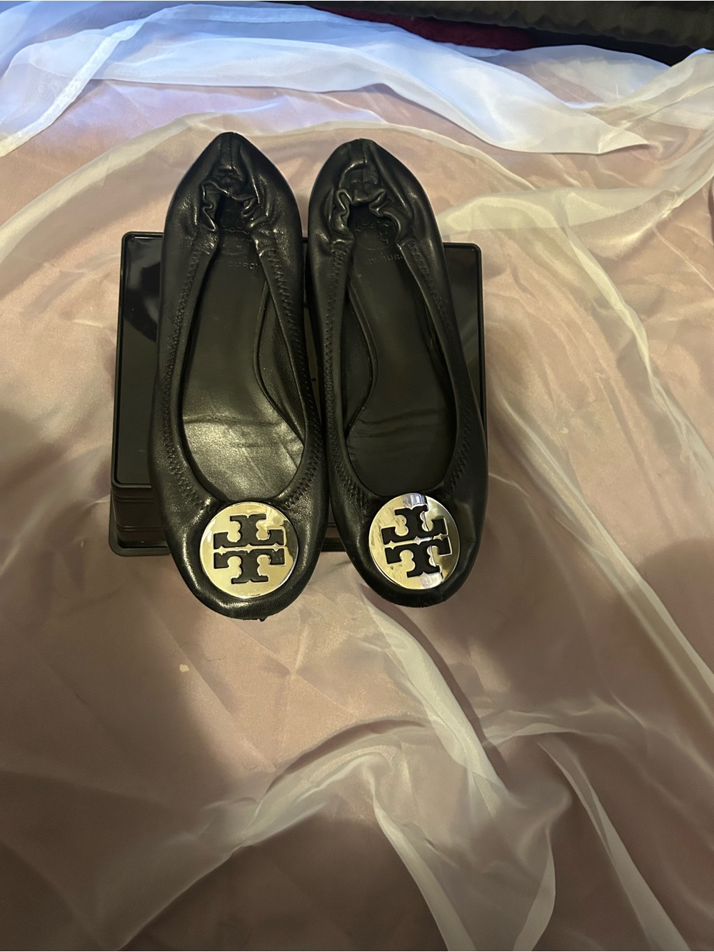 Tory Burch black flats size 7 1/2
